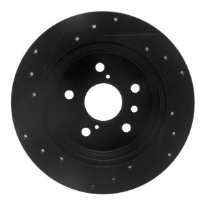 Toyota Camry Brake Rotor (1) - Rear Right - R1 Concepts - Drilled & Slotted - Black - `18-`24 Toyota Camry Brake Rotor (1) - Rear Right - R1 Concepts - Drilled & Slotted - Black - `18-`24